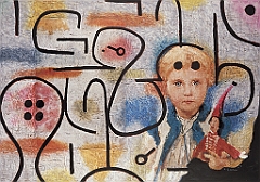 1979 - Hommage an Paul Klee und Albert Anker - Gouache Oelkreide a Karton - 70x100cm